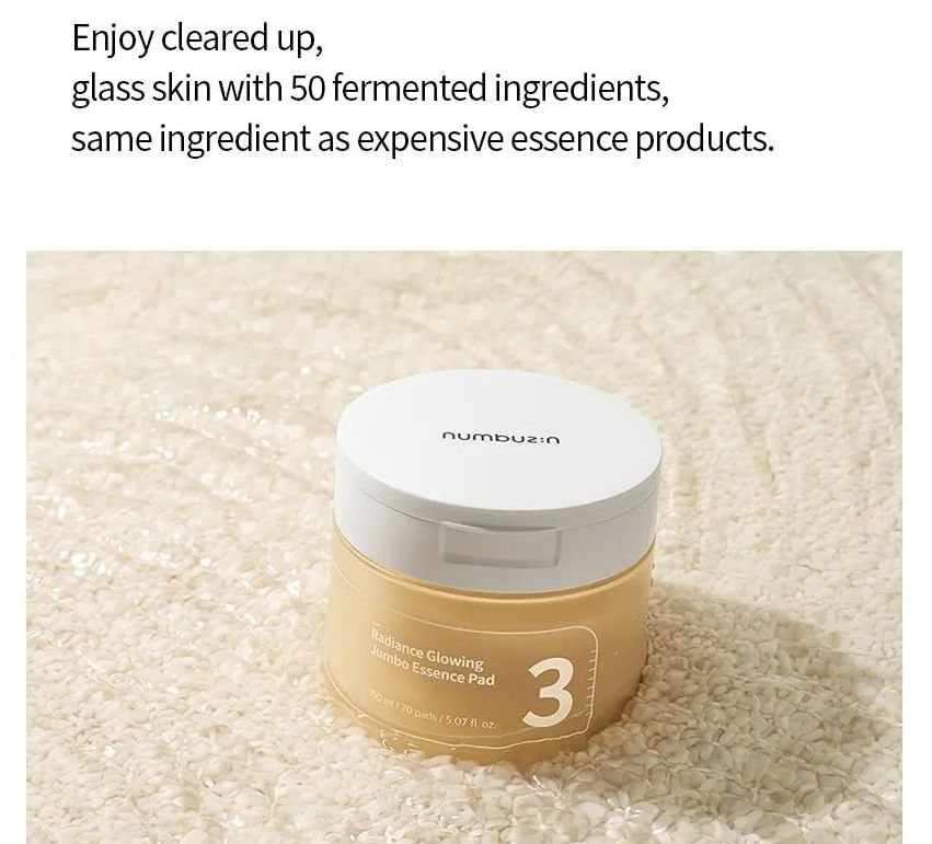numbuzin - No.3 Radiance Glowing Jumbo Essence Pad