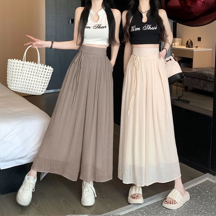 ANORA - Hoge taille effen cropped culottes