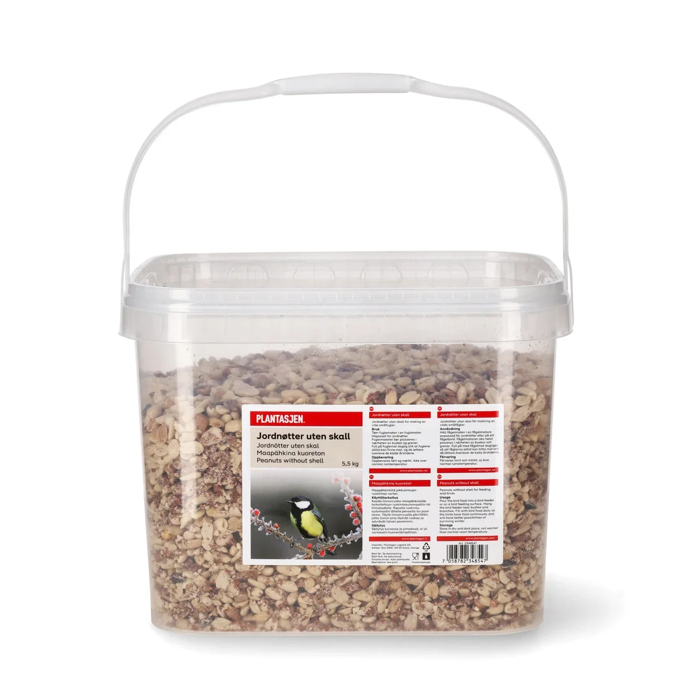 Fuglemat jordnøtter i spann 5,5 kg