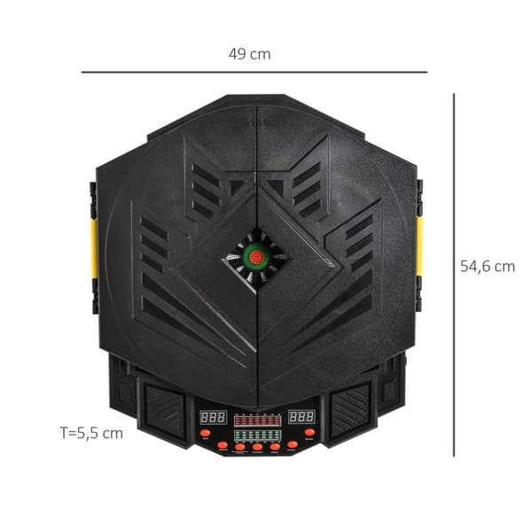Elektronisk Dartskive Med Dør Inkl. 4 Led 216 Spill 12 Piler Opp Til 8 Spillere Abs + Pp 49 X 54,6 X 5,5 Cm.