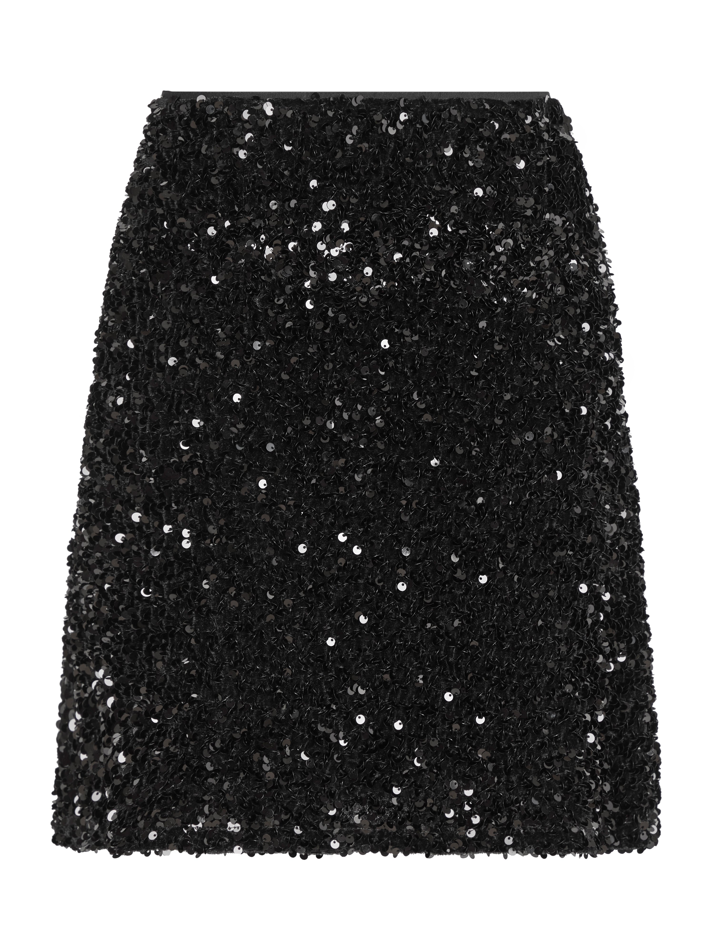 Neo Noir  Miva Velvet Sequins nederdel - sort