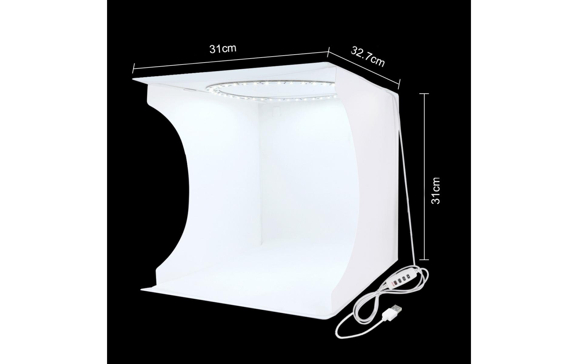 Aufnahmebox Studio Shooting Tent Box Kit 30 cmAufnahmebox mit sechs Hintergründen