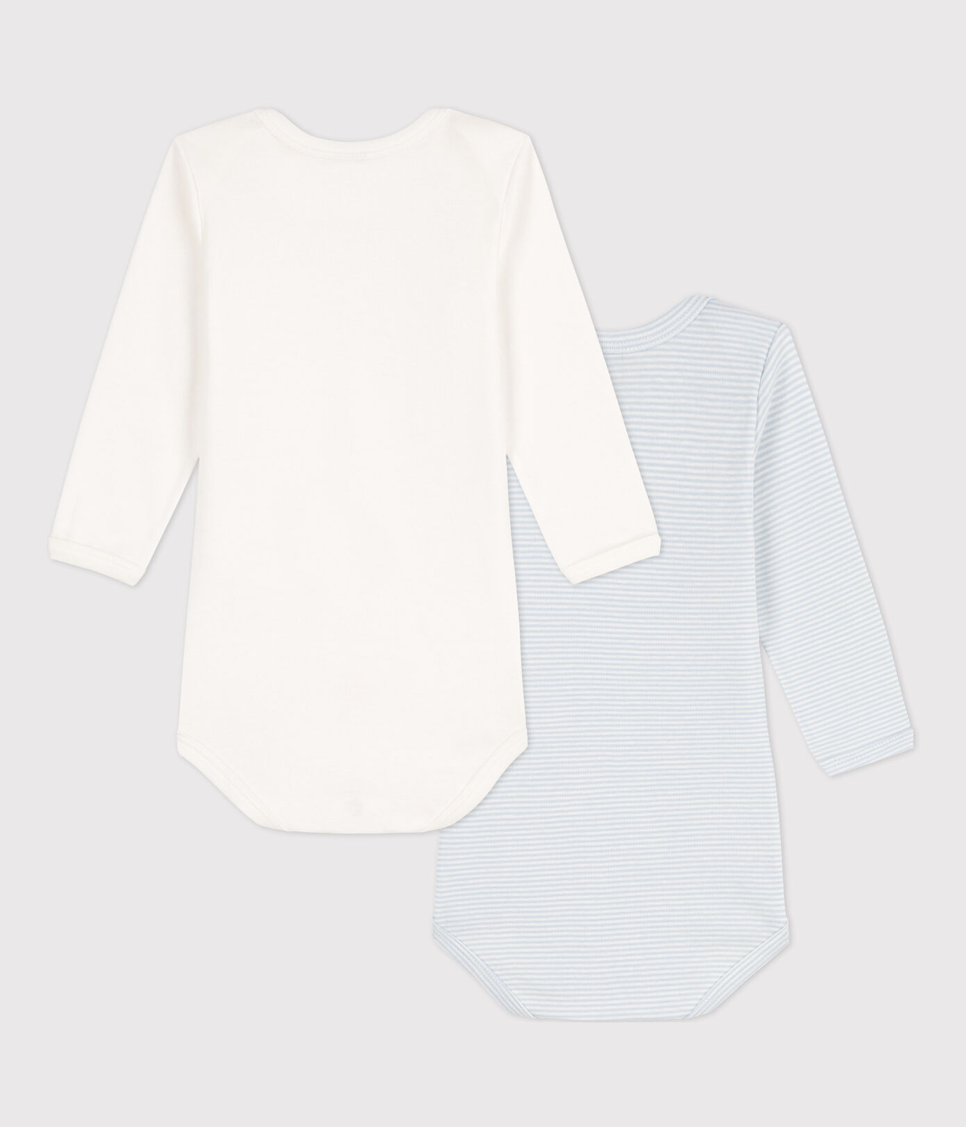 Lot de 2 bodies manches longues milleraies bébé en coton