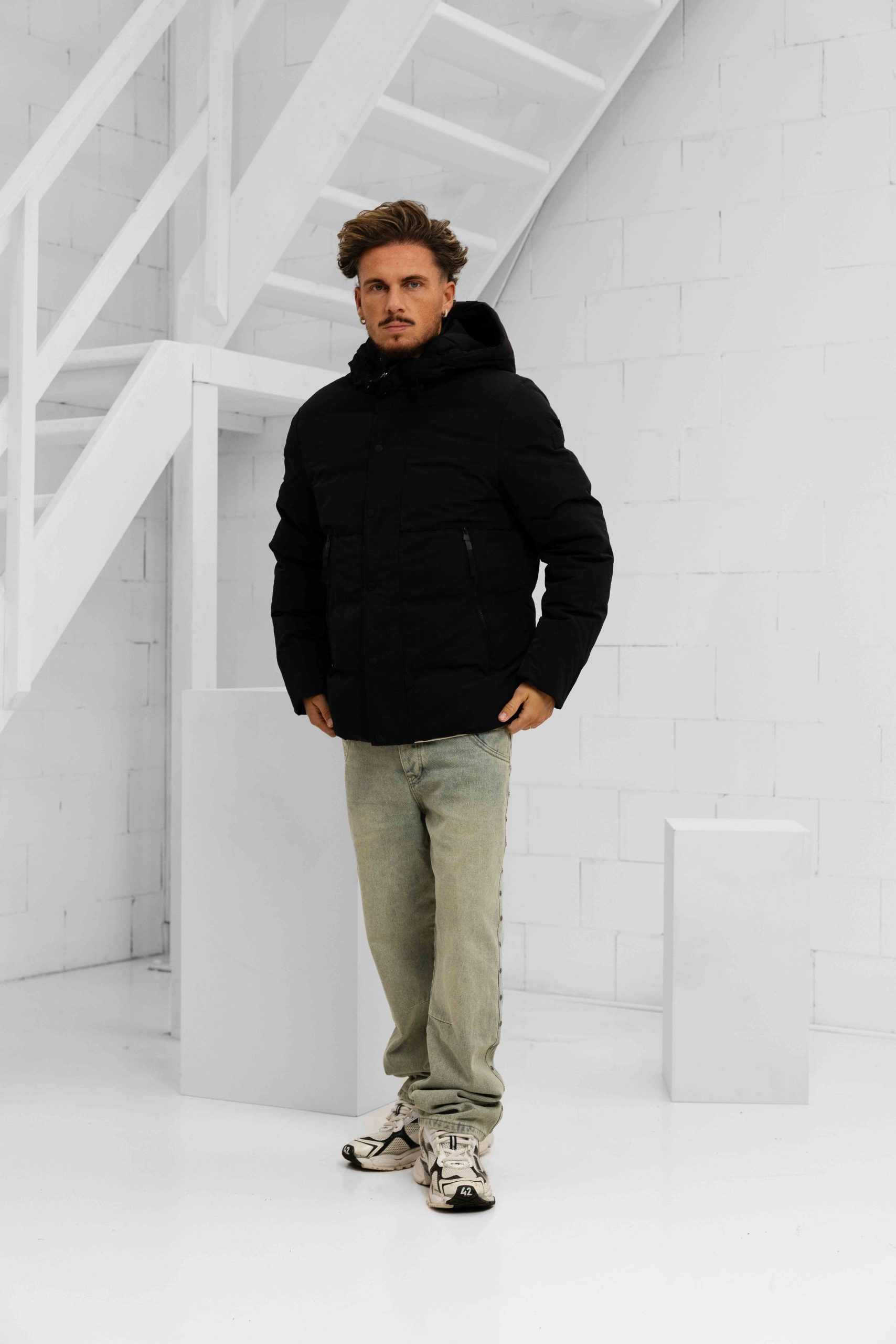 Pure Path Puffer Winterjas Heren Zwart