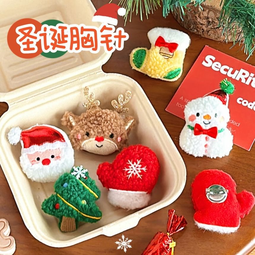 Bohod - Kerst pluche broche (verschillende ontwerpen)