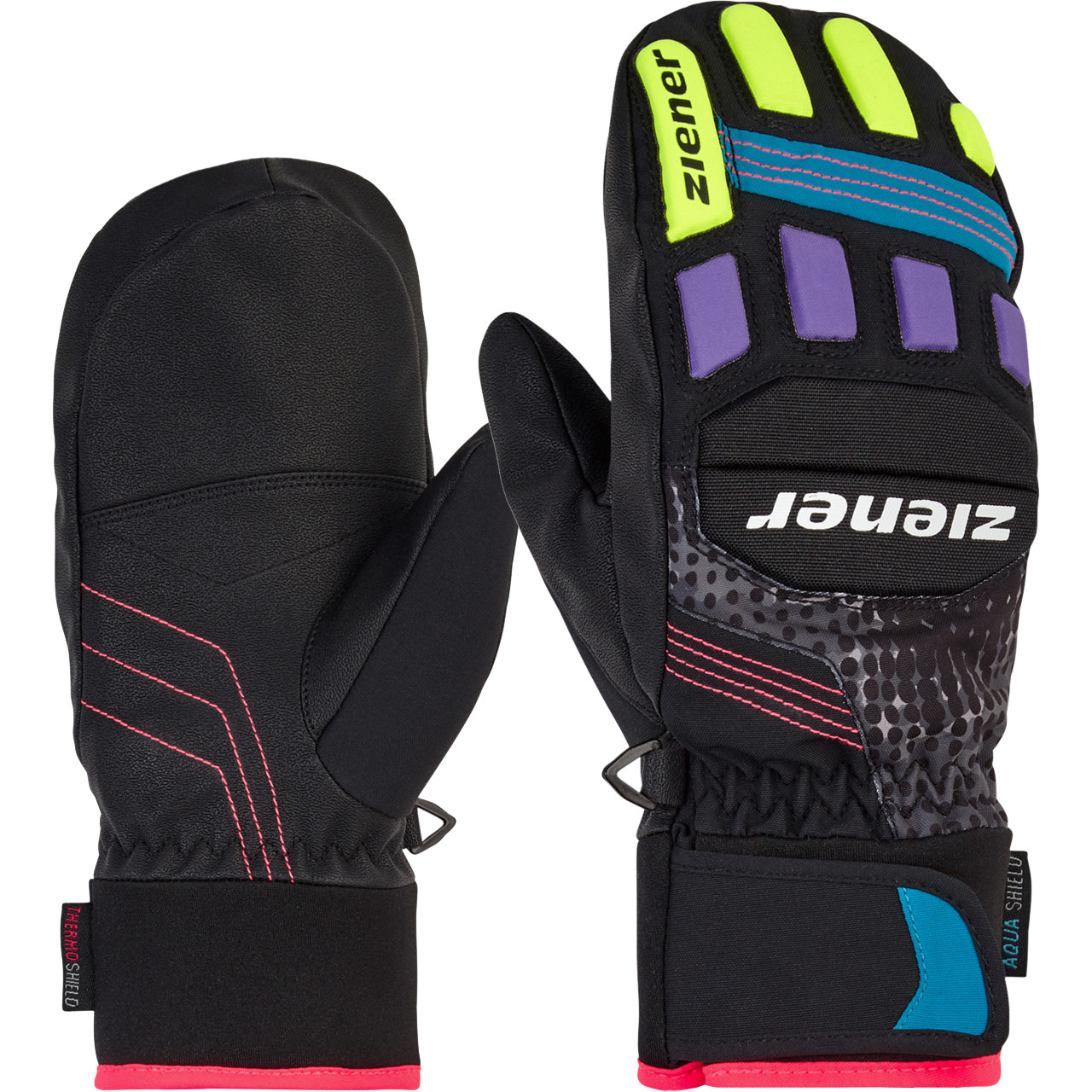 Ziener Junior Fäustling LURON multicolor | Kinder Skibekleidung | Skibekleidung | Alpin Ski | XSPO
