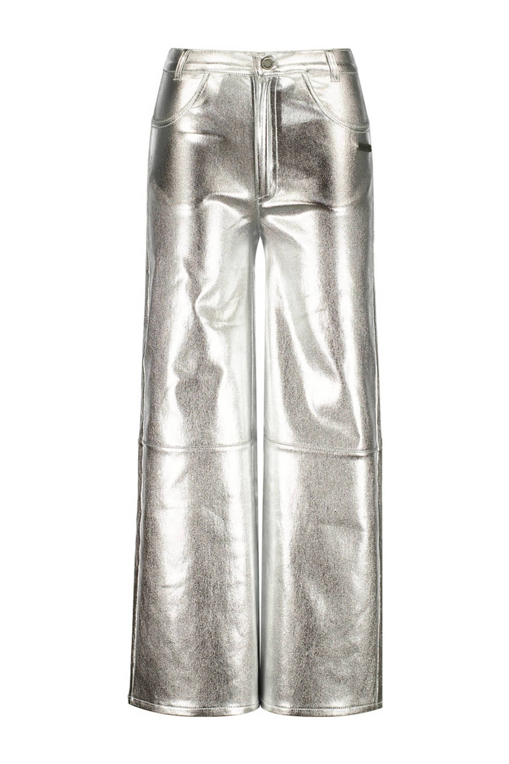 Vingino metallic wide leg broek Sarley zilver