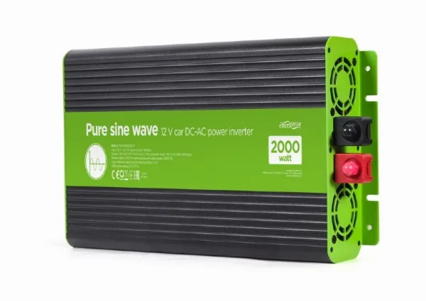 EnerGenie EG-PWC-PS2000-01 - DC til AC inverter - bil, ren sinuskurve - DC 12 V - 2000 Watt - output-stikforbindelser: 1