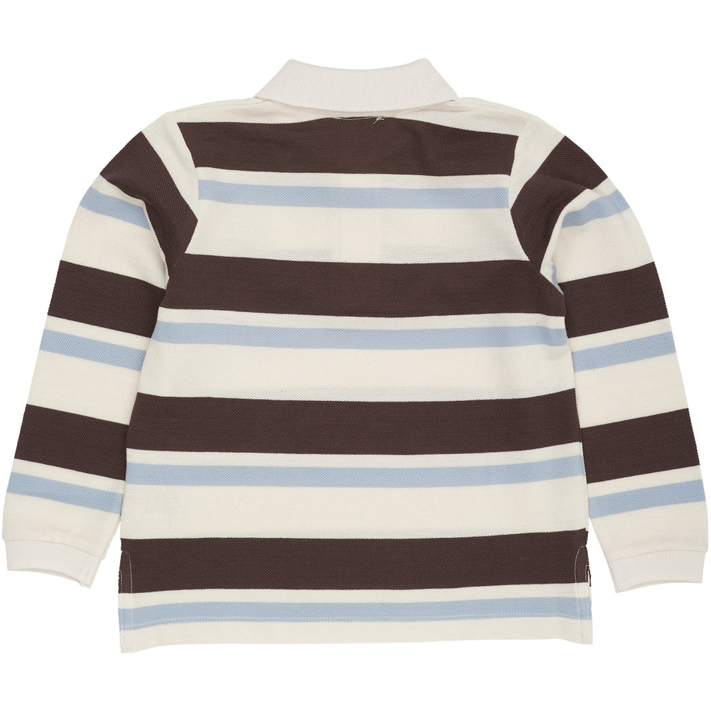 Køb COPENHAGEN COLORS Dusty Blue Combi Striped Pique Polo Bluse
