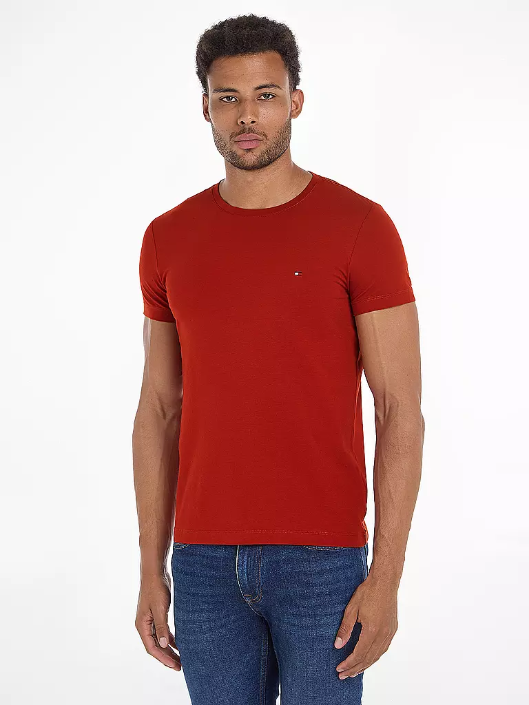 TOMMY HILFIGER T-Shirt Slim Fit rot
