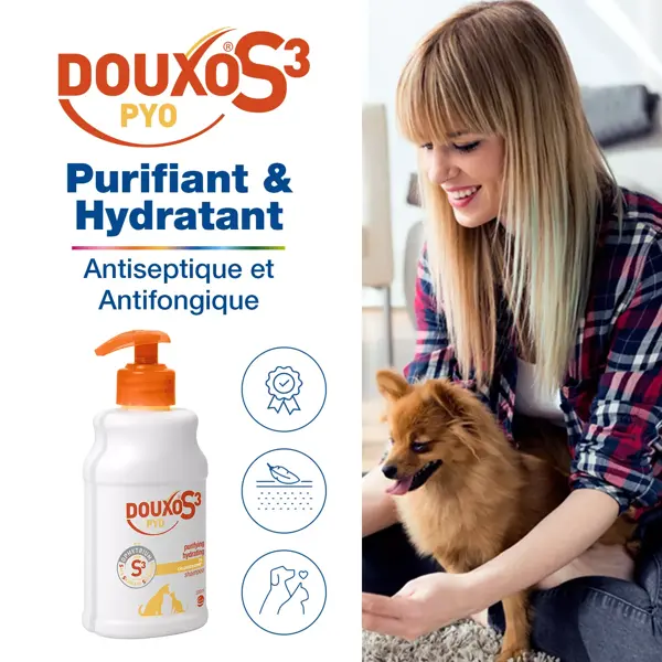 Ceva Douxos3 Pyo Shampoo Purificante e Hidratante 500ml