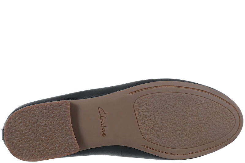 CLARKS FAWNA SOFT BALLERINA I SORT GLAT SKIND