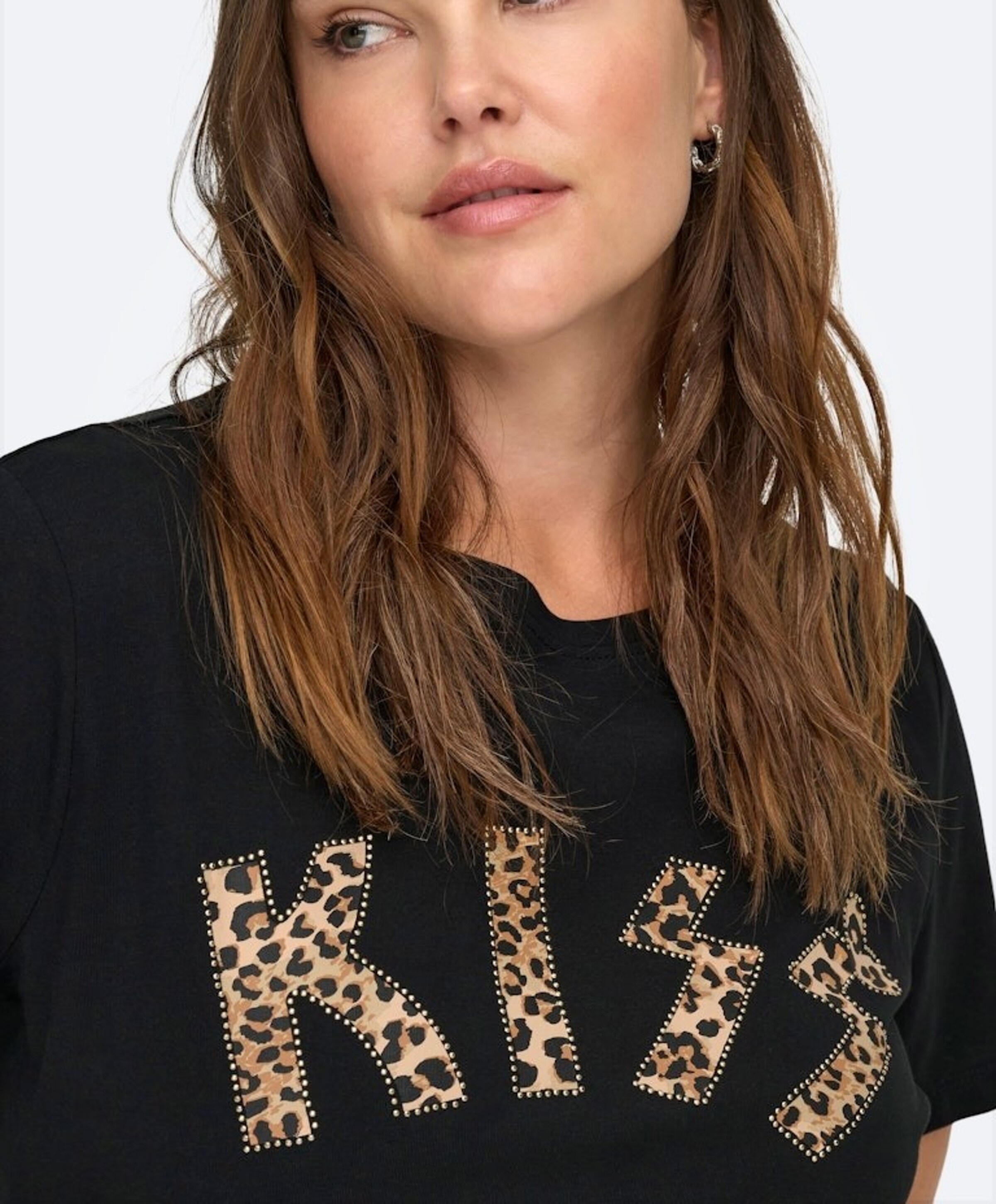 Only Carmakoma Dames T-shirt zwart