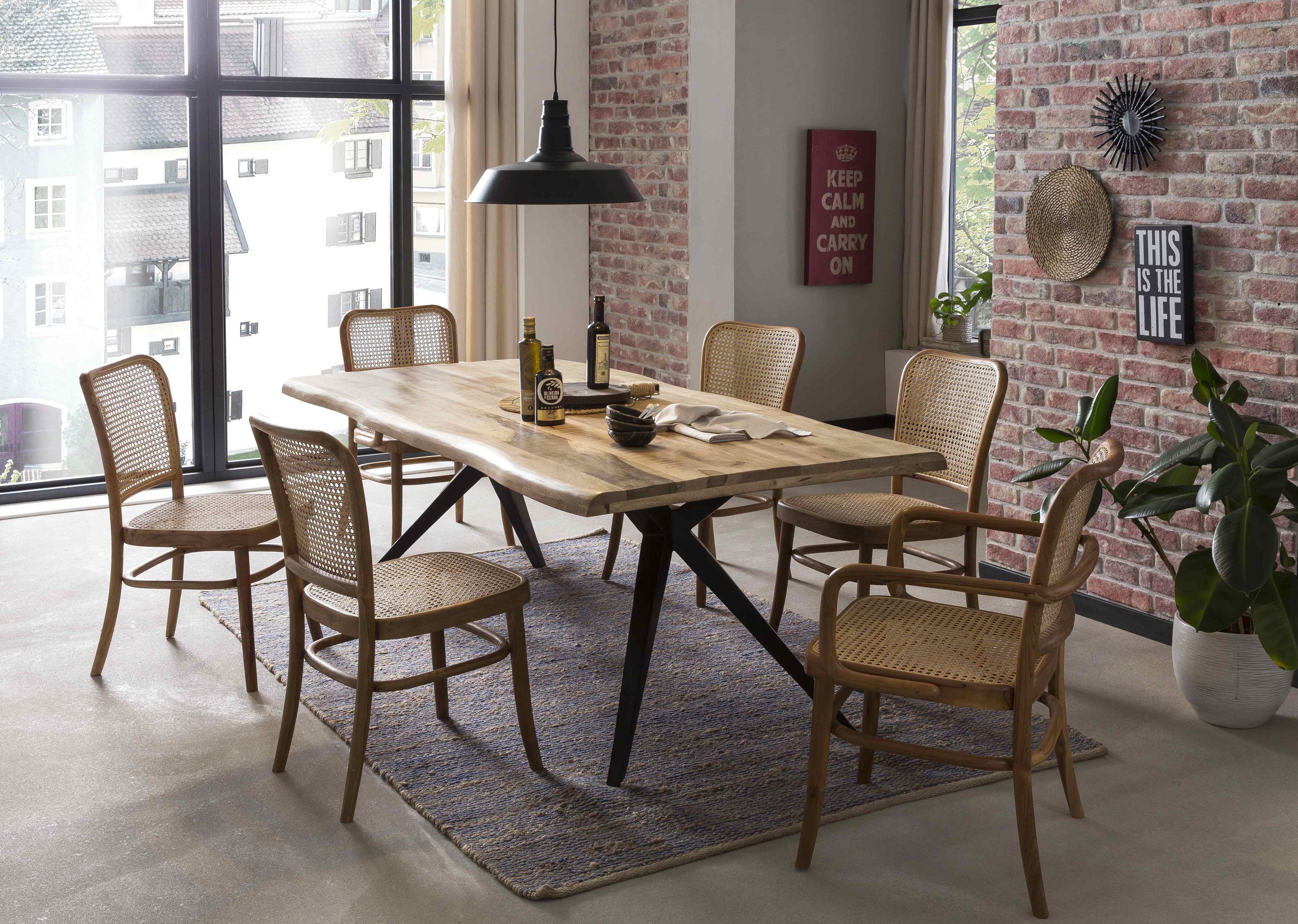 Tisch 200x100 Mango Metall Holztisch Esstisch Küchentisch Speisetisch Esszimmer