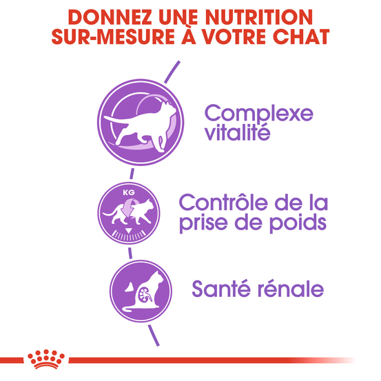 Croquettes pour chat stérilisé de + de 7 ans Sterilised 7+ - Sac 3,5kg