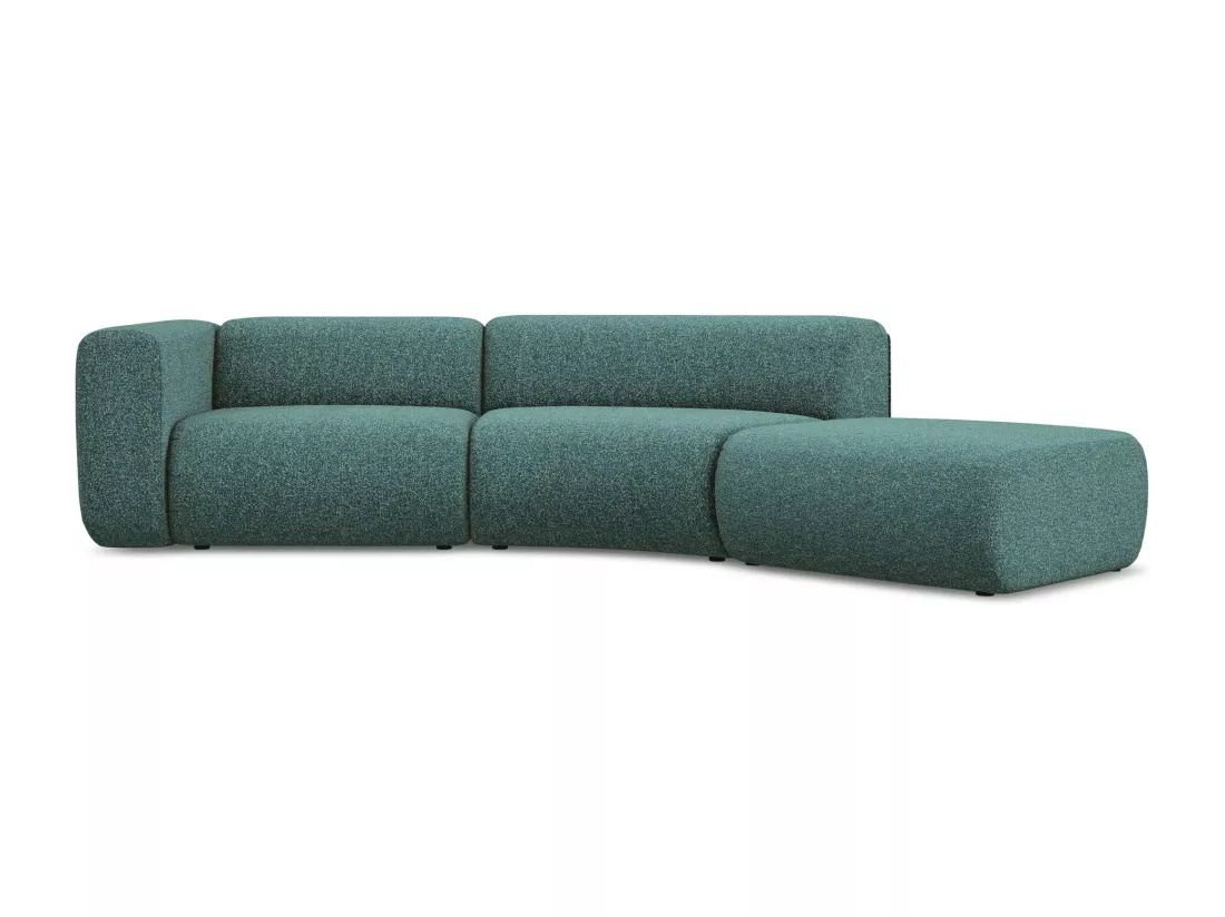 Canapé modulable 4 places droit en tissu texturé - marin - EKAHI