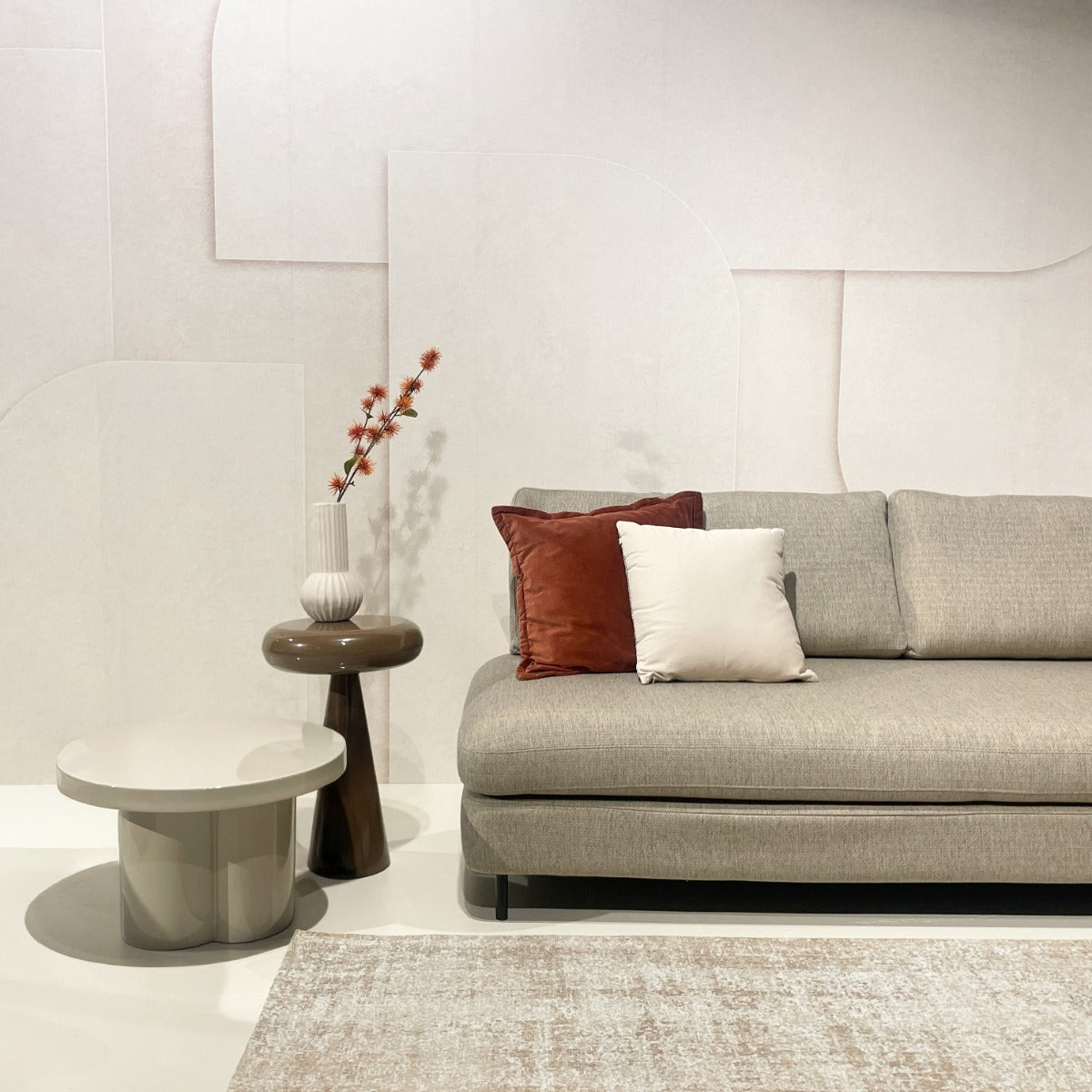 Livingfurn - Salontafel Off White Staal - 56,5x56,5x35,5cm - Brix Noa