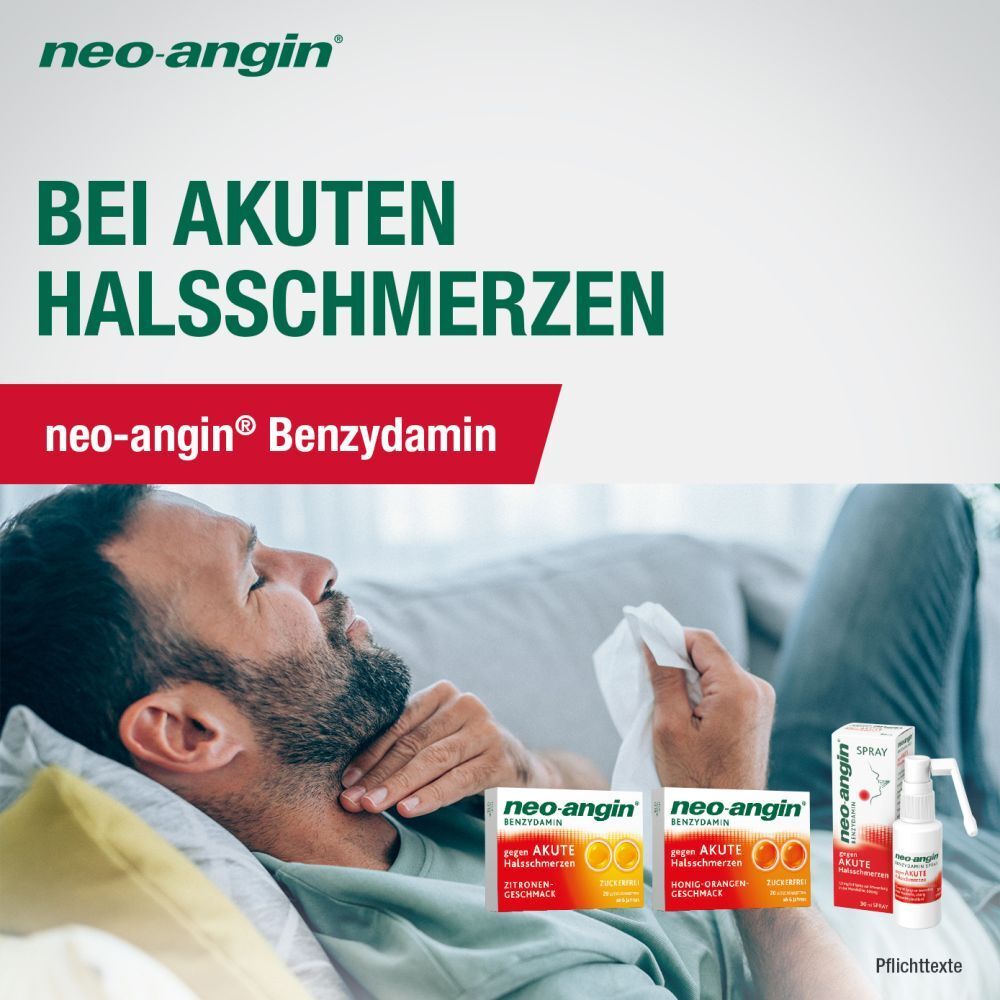 neo-angin Benzydamin Spray gegen akute Halsschmerzen - zuckerfrei