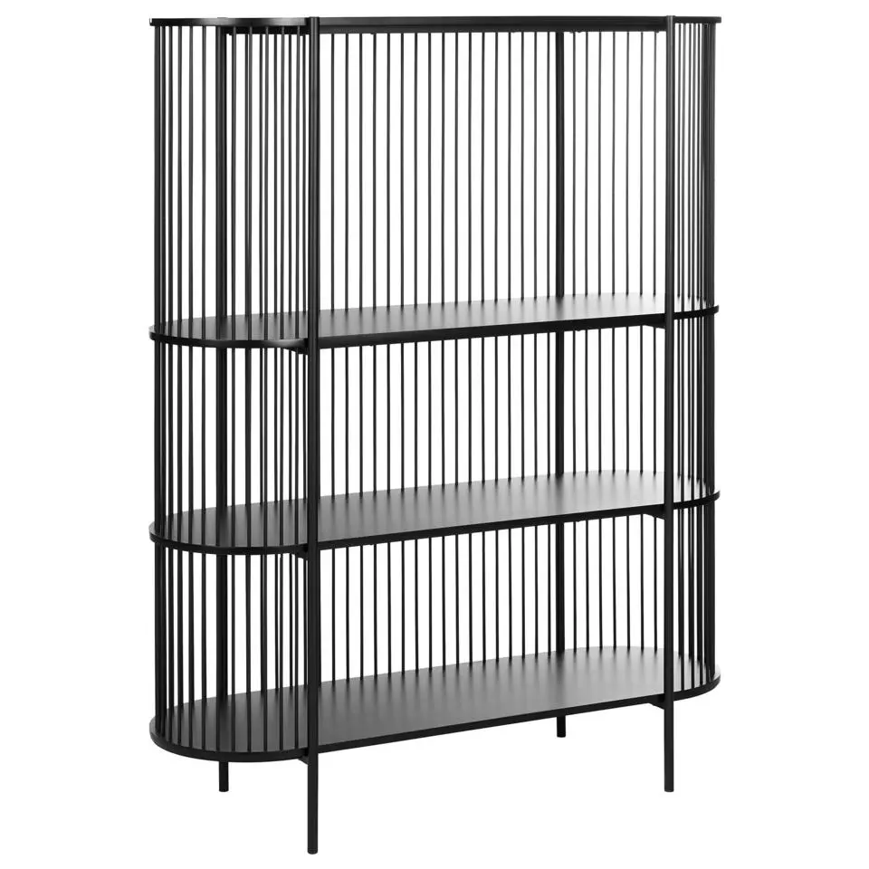 BIRSON - Opbergkast 3 planken - Zwart - MDF