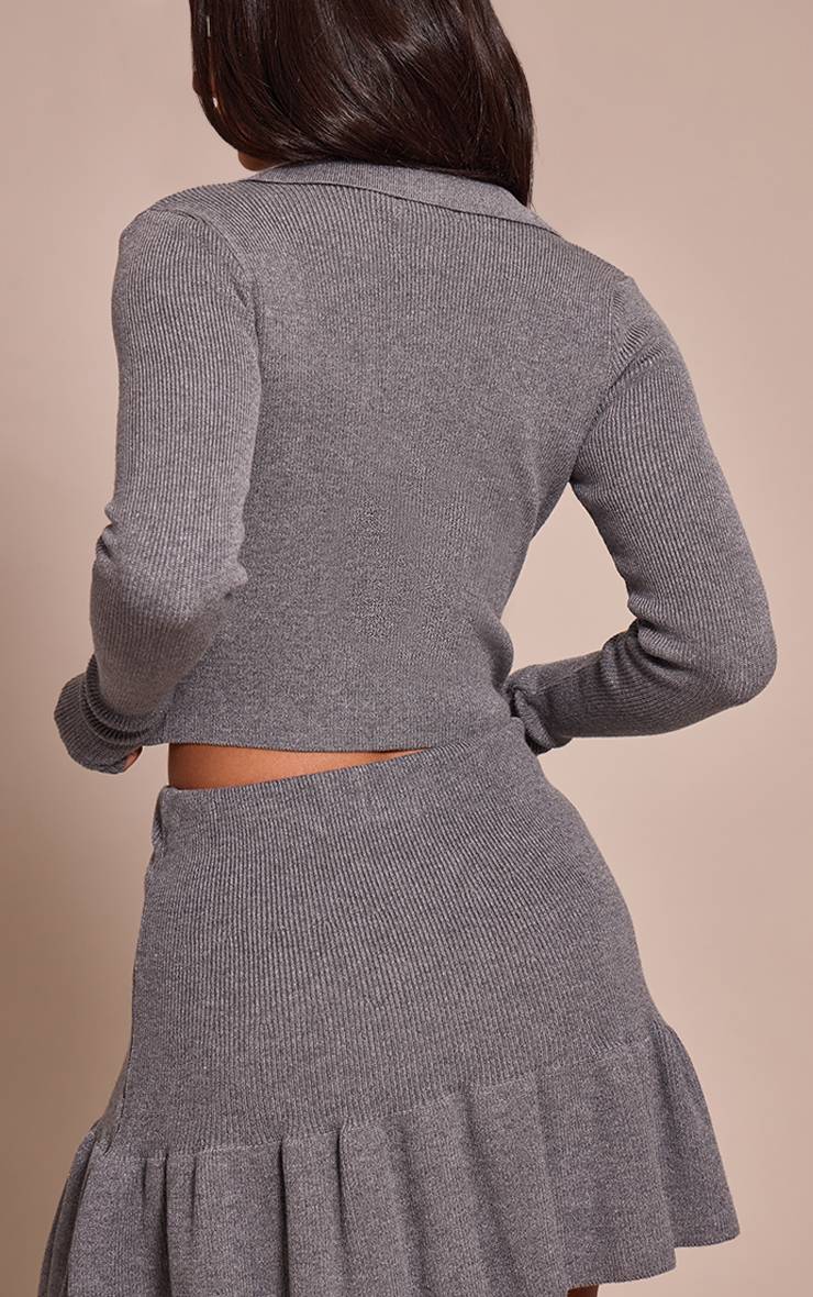 Charbon Jupe Mini Plissée En Maille Petite