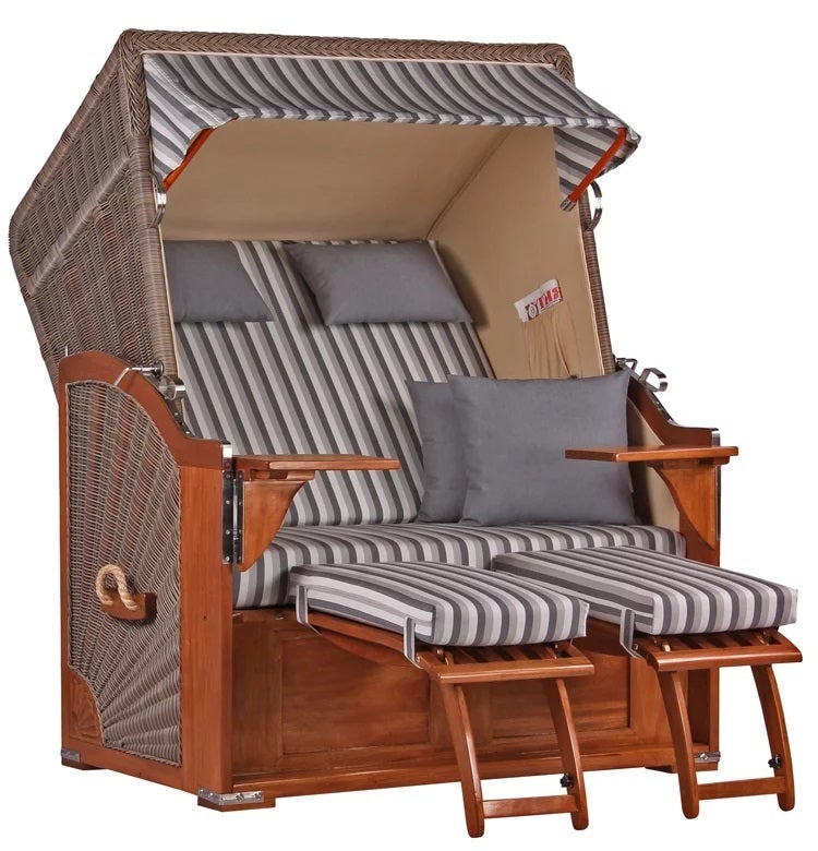 Strandstoel Nordstrand mahonie PE grijs design 545