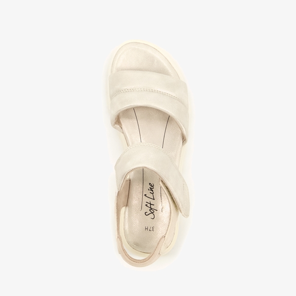 Softline dames sandalen met metallic details