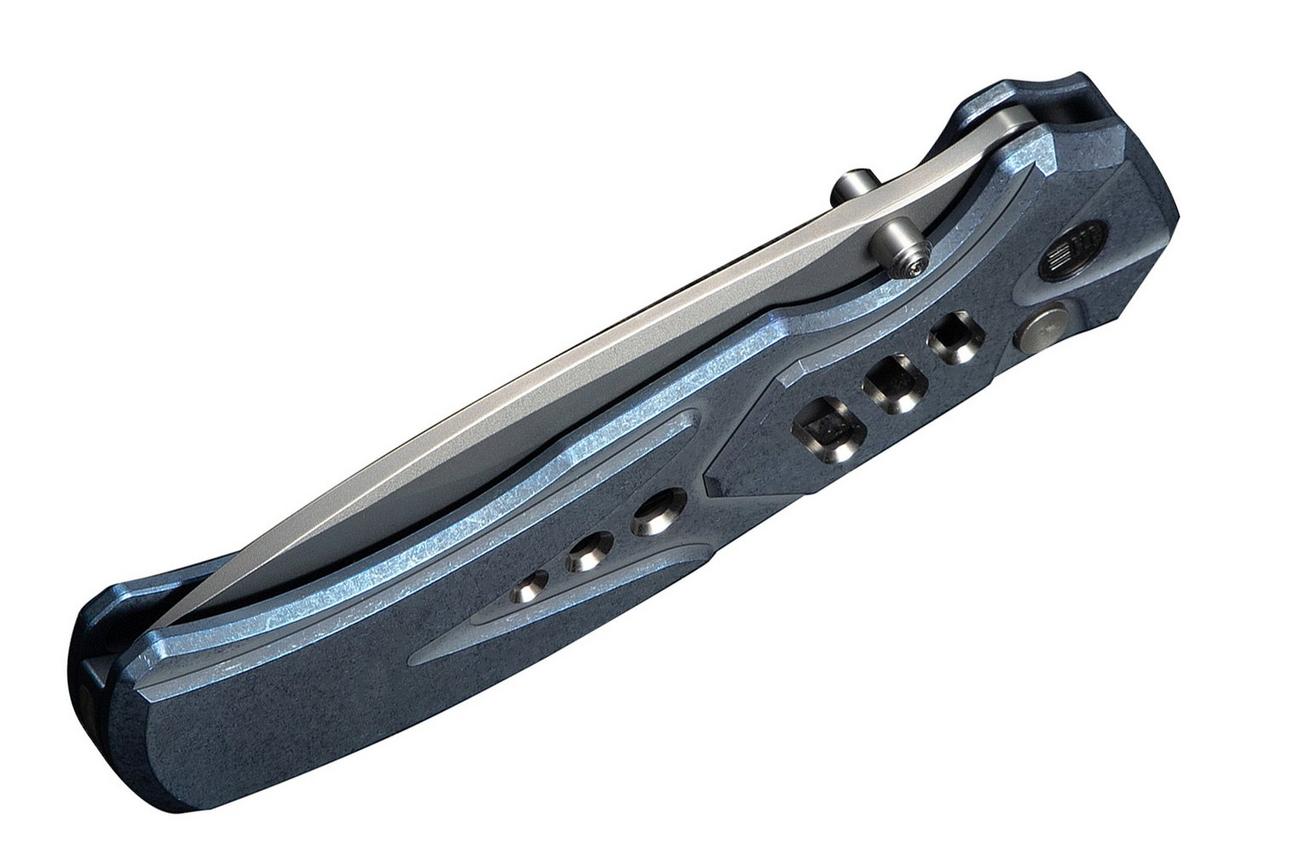 WE Knife Zentron WE24094-4 Stonewashed Böhler M390, Blue Titanium, zakmes
