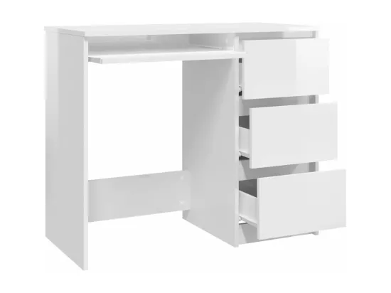 Bureau Blanc brillant 90x45x76 cm Bois d’ingénierie