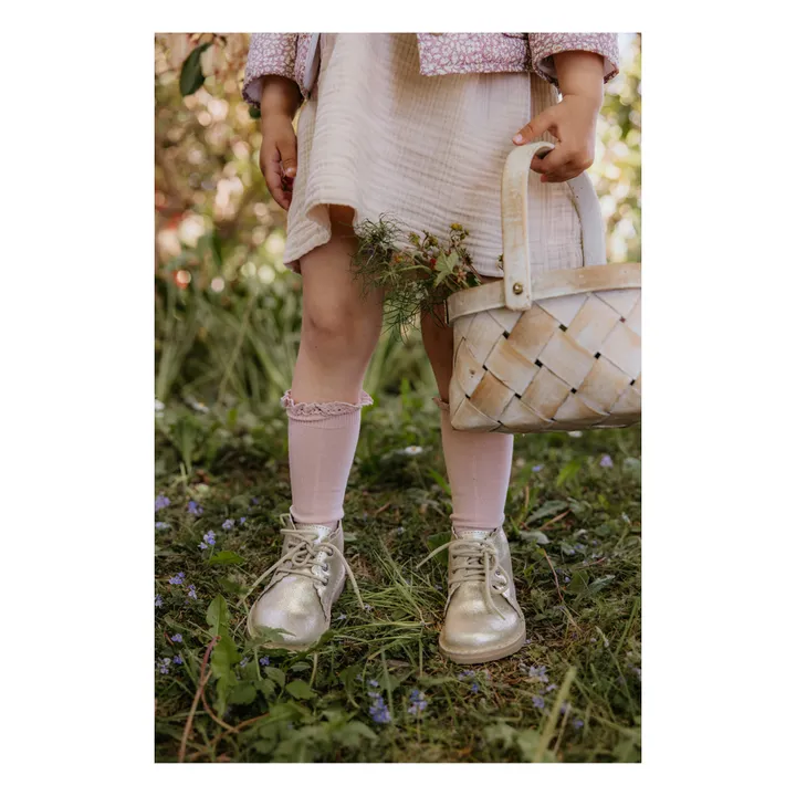 Petit Nord Boots Lacets Scallop | Doré