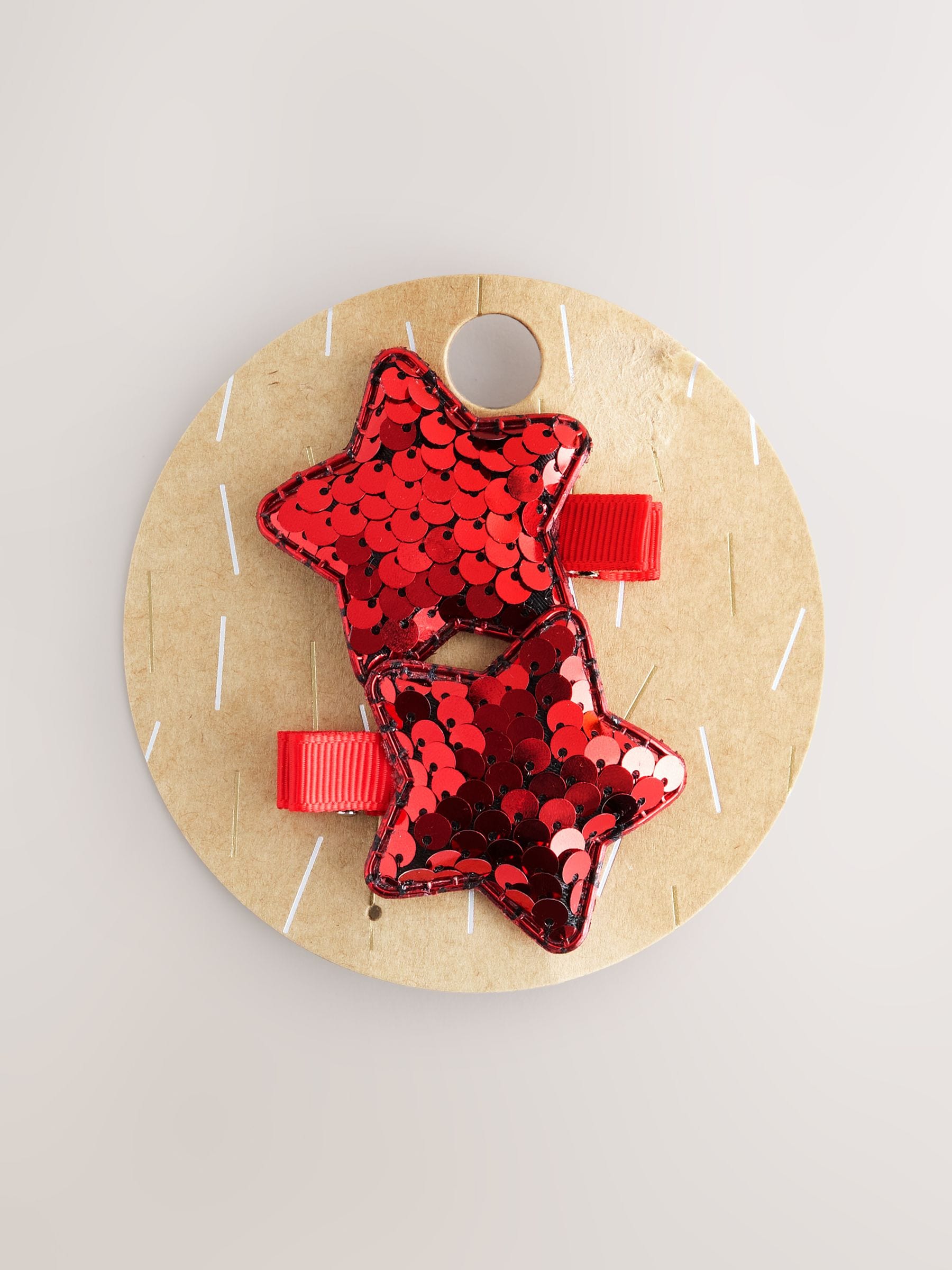 Rood - Kerstmis Ster Pailletten Haarspelden