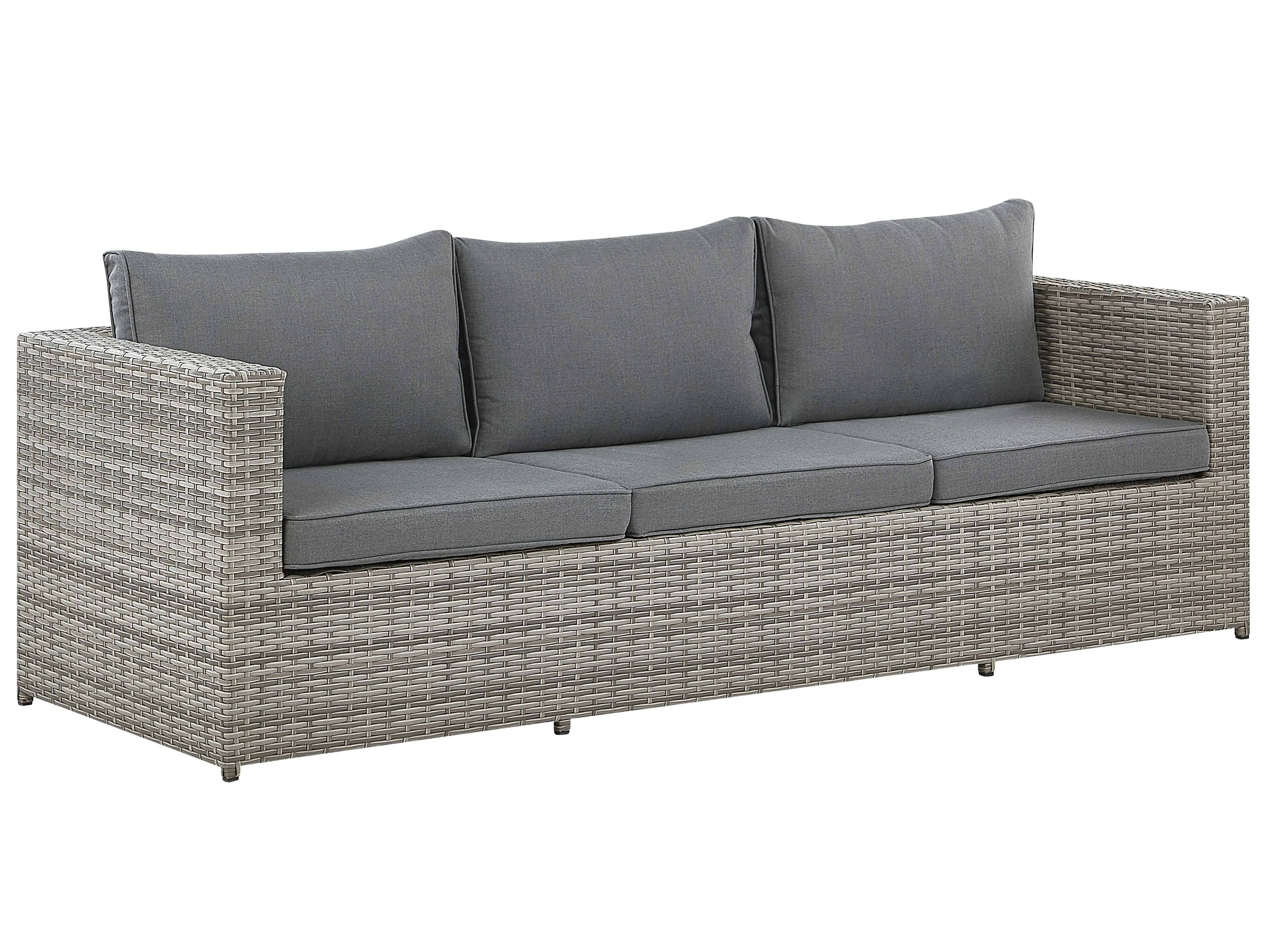 Tuin hoekloungeset met tafel 5-zits SABBIA linkszijdig modulair PE rotan Lichtgrijs