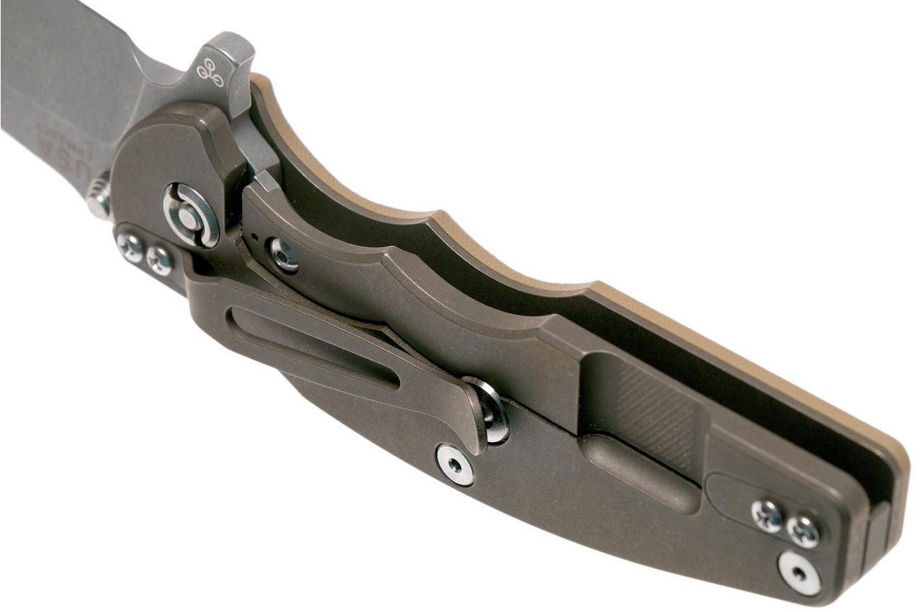 Rick Hinderer Jurassic Spearpoint 20CV Battle Bronze Coyote G10 zakmes