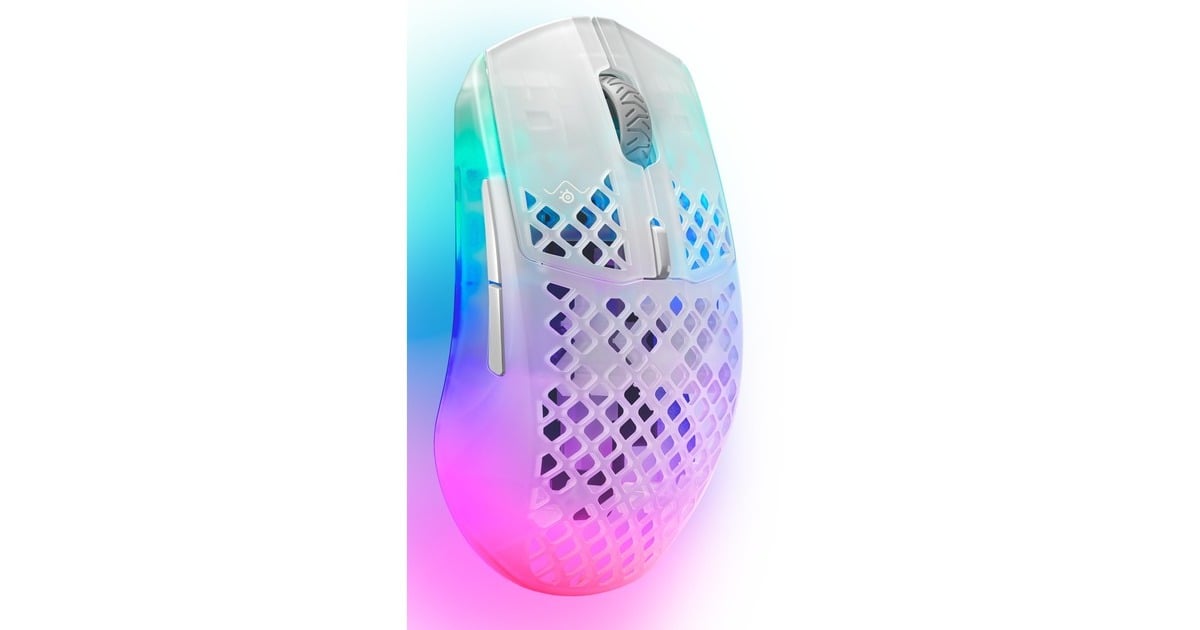 SteelSeriesAerox 3 Wireless Ghost 2022 gaming muis  (Transparant, 100 - 18.000 dpi, RGB leds)