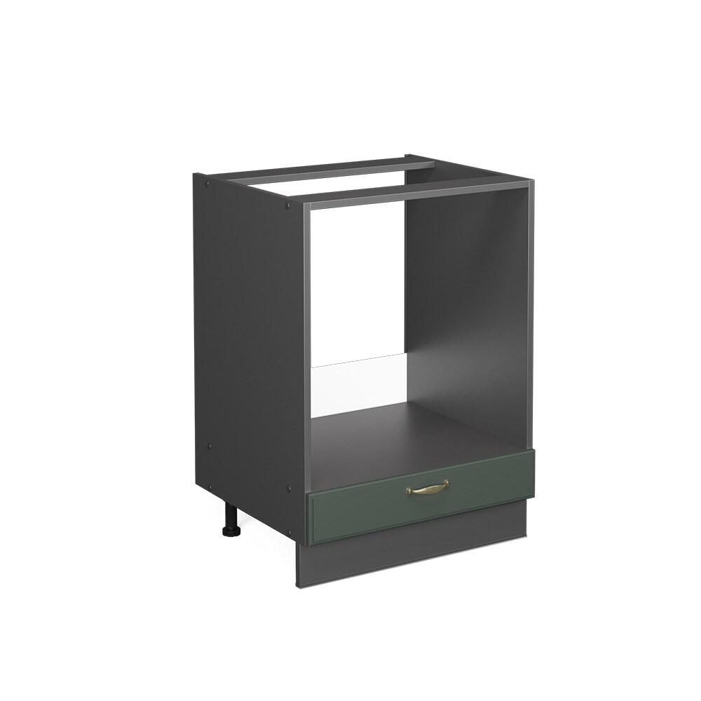 Vicco Herdumbauschrank Küchenschrank Küchenmöbel Fame-Line Anthrazit Grün-Gold Landhaus 60 cm Küche Einbauküche Blende Herdschrank Küchenzeile