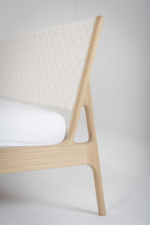 Gazzda Fawn bed 140x200 whitewash deep frame, cotton webbing white