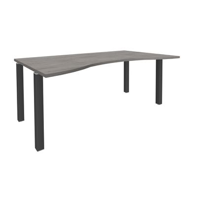 Bureau vague symétrique EXPRIM - L180 cm - Plateau imitation Chêne gris - Pieds carbone