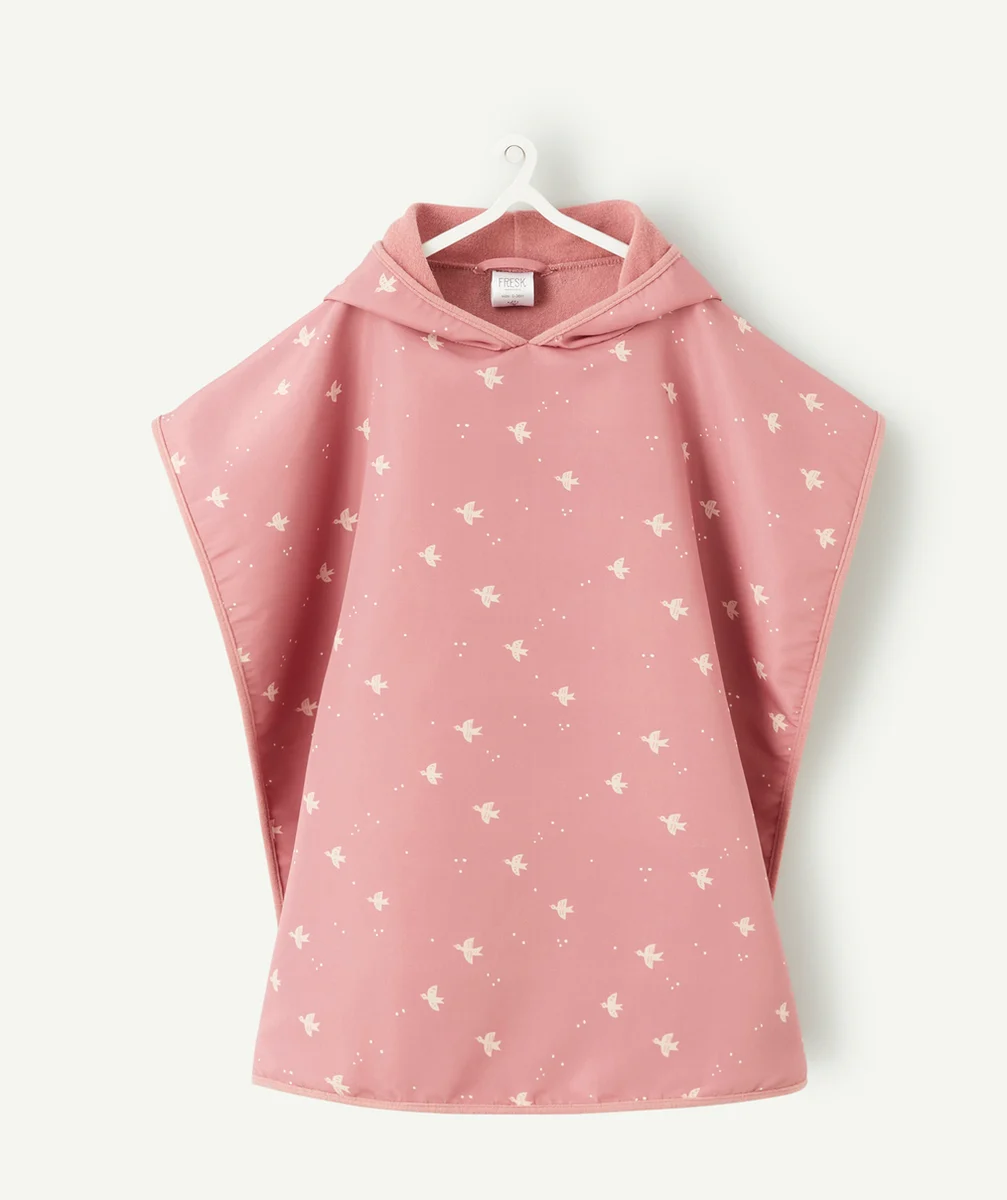 FRESKPONCHO DE PLAGE HIRONDELLES VIEUX ROSE