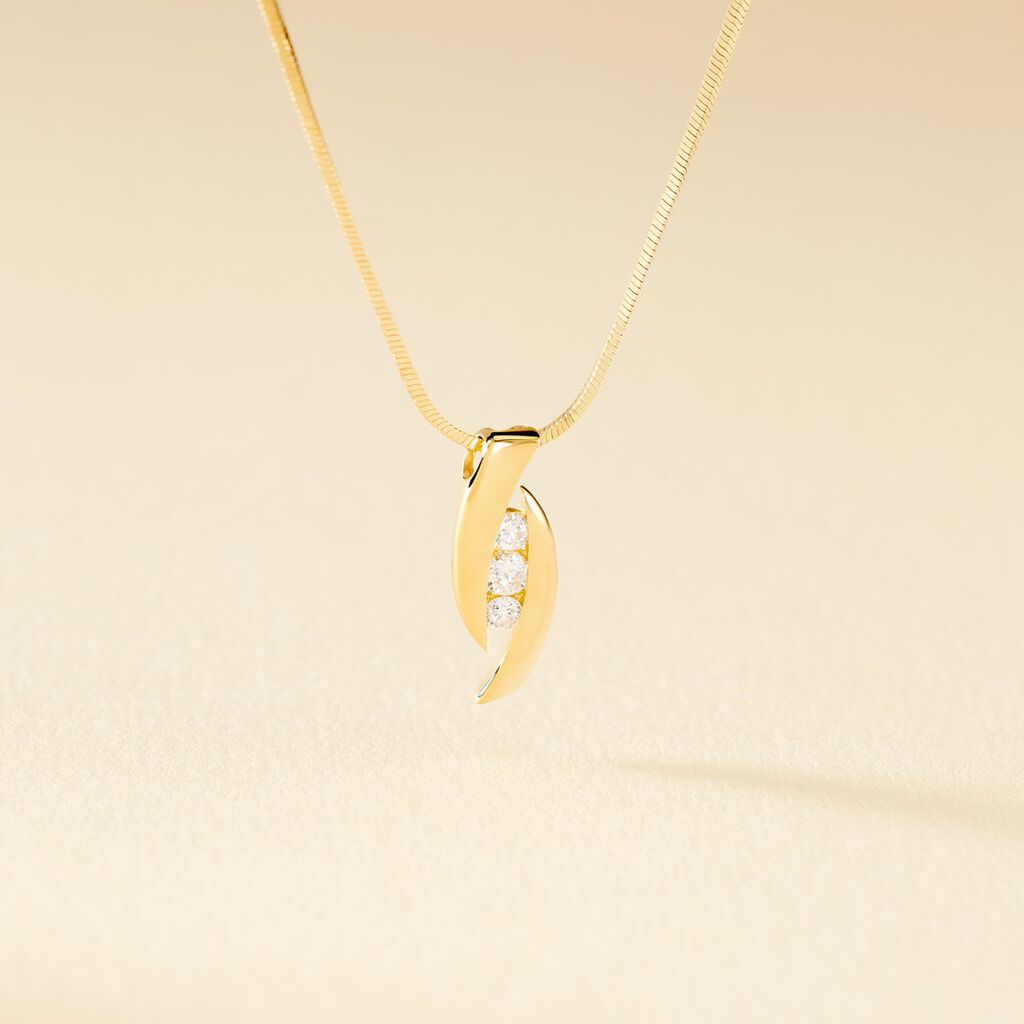 Collier Trilogie Or Jaune Diamant
