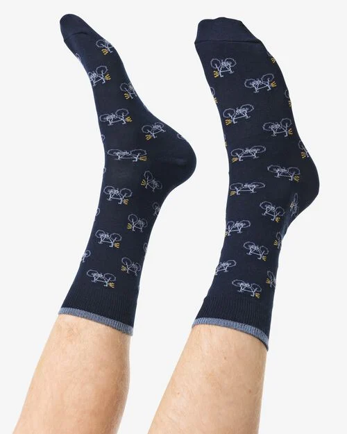 5 paires de chaussettes homme avec coton vélos bleu foncé