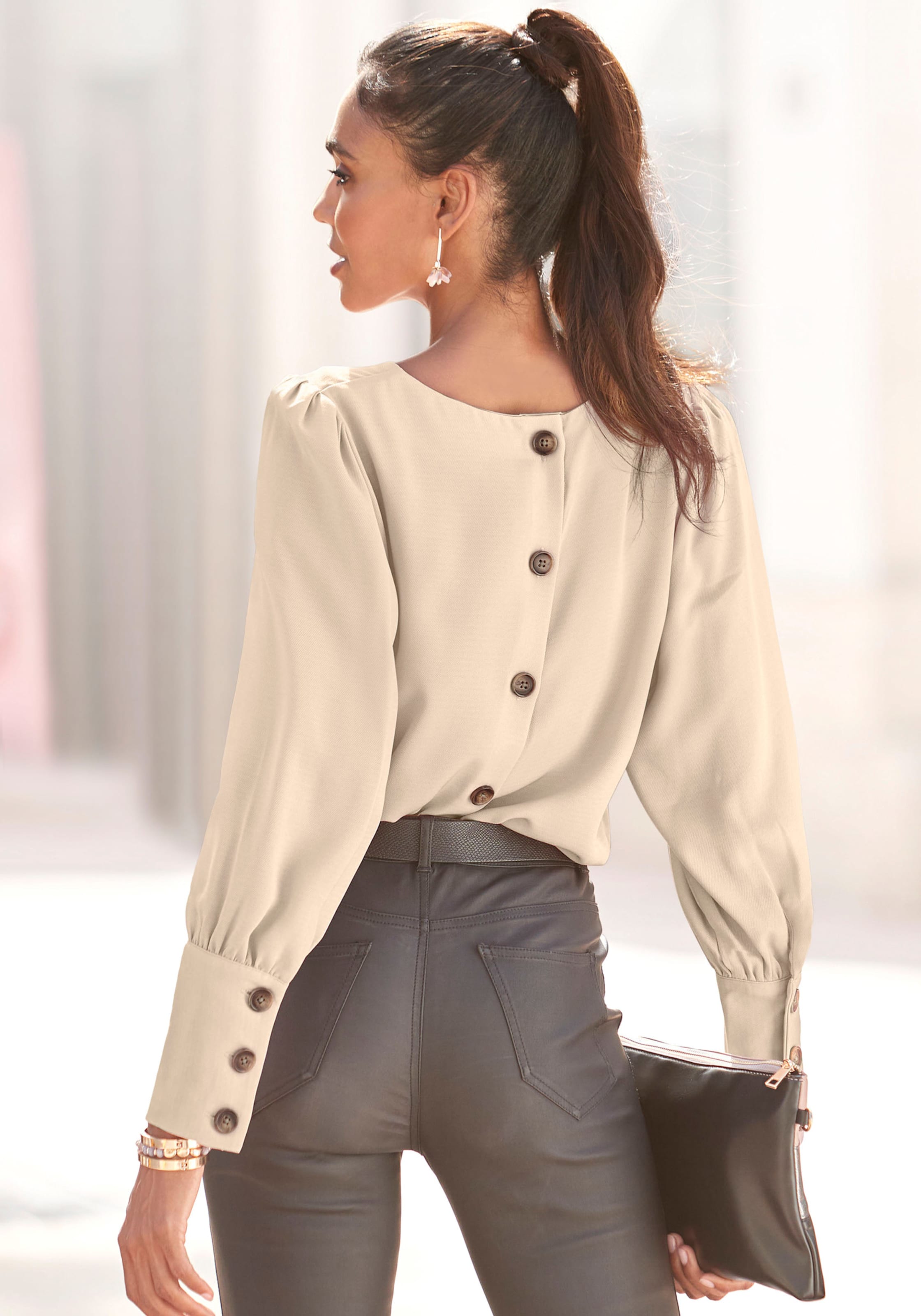 LASCANA Langarmbluse in creme