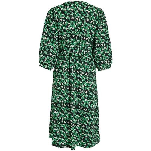 Vila - VIMEDA BRI V-NECK 3/4 MID CALF DRESS Verde