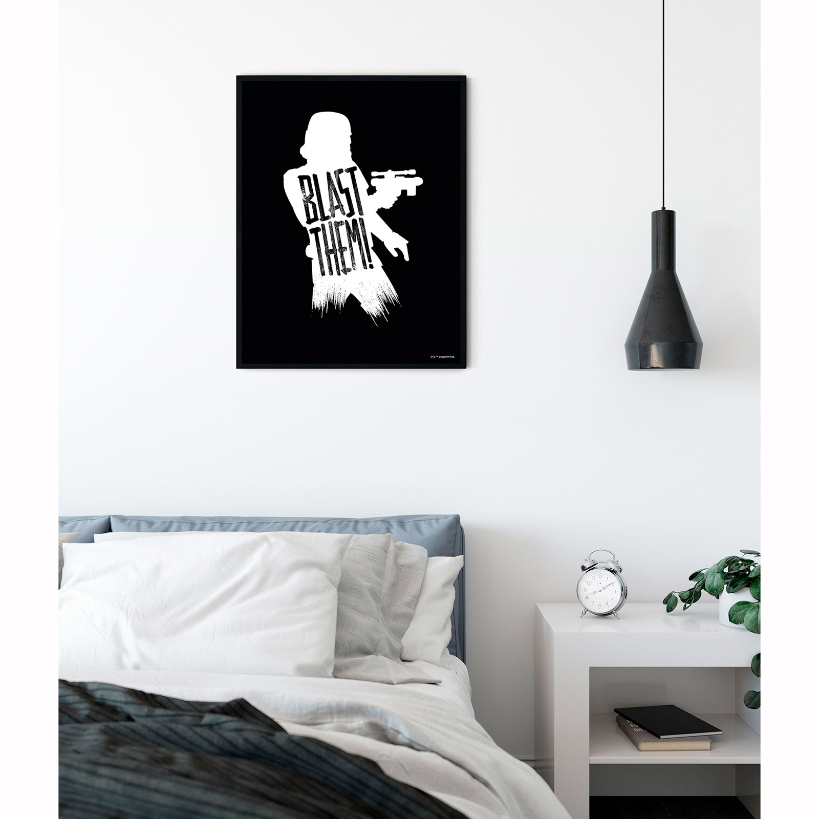 Wandbild STAR WARS SILHOUETTE QUOTES - schwarz-weiß - 50x70 cm