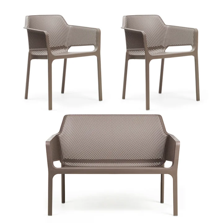 Nardi - Net Bank   2x Net Armlehnstuhl, tortora