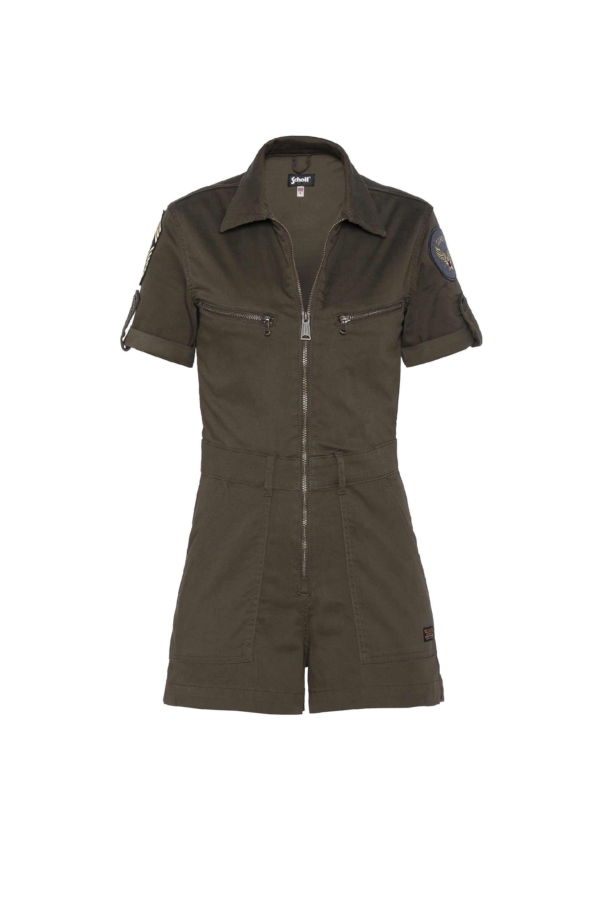 SCHOTT Combi-short badgée en coton mélangé  TRSWIFTW Vert