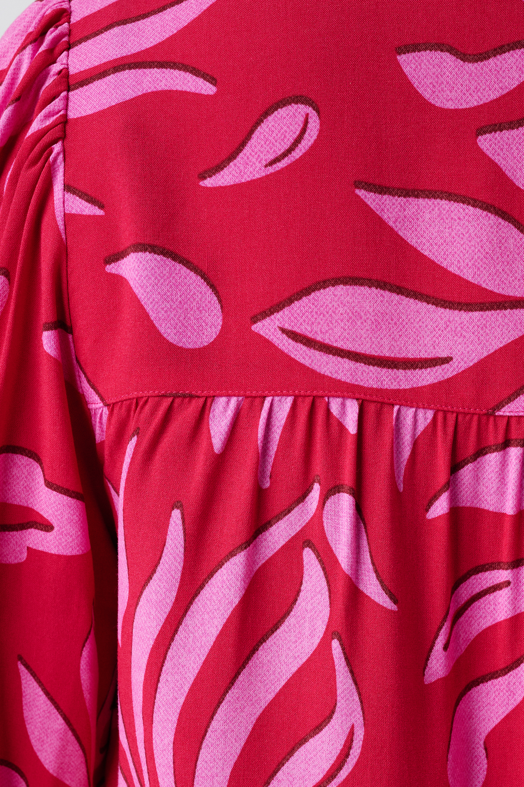 Blouse met print en klosjes Multi Red