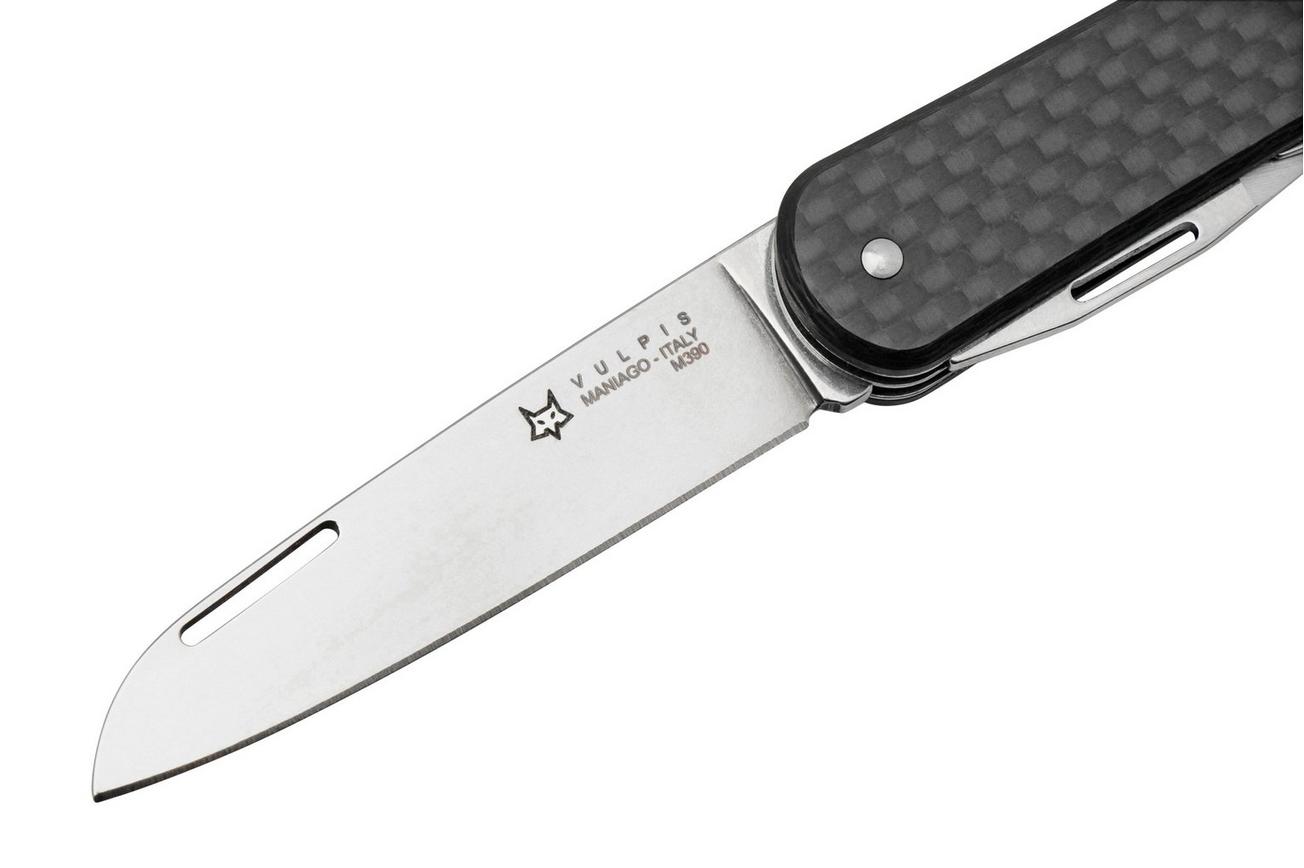 FOX Vulpis 3-Tools FX-VP130-3CF, M390, Black Carbon Fiber, Zwitsers zakmes