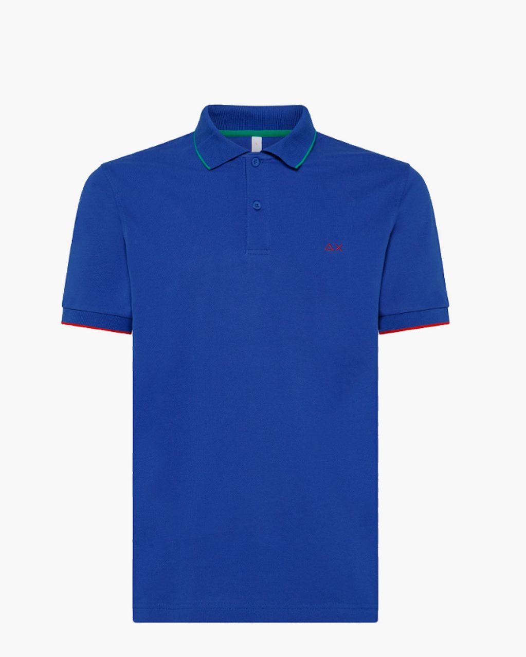 SUN68 Polo Small Stripe Kobaltblauw Heren Poloshirt