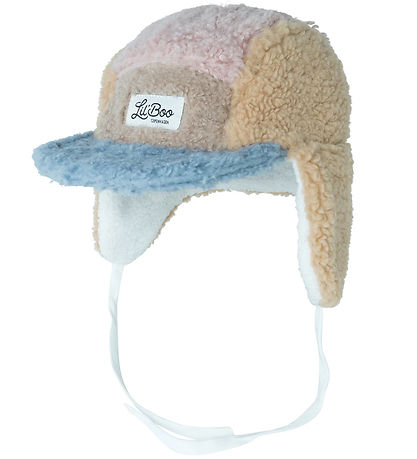 Lil'Boo Copenhagen Hue - Teddy Fleece - Blåe/Rose/Brown