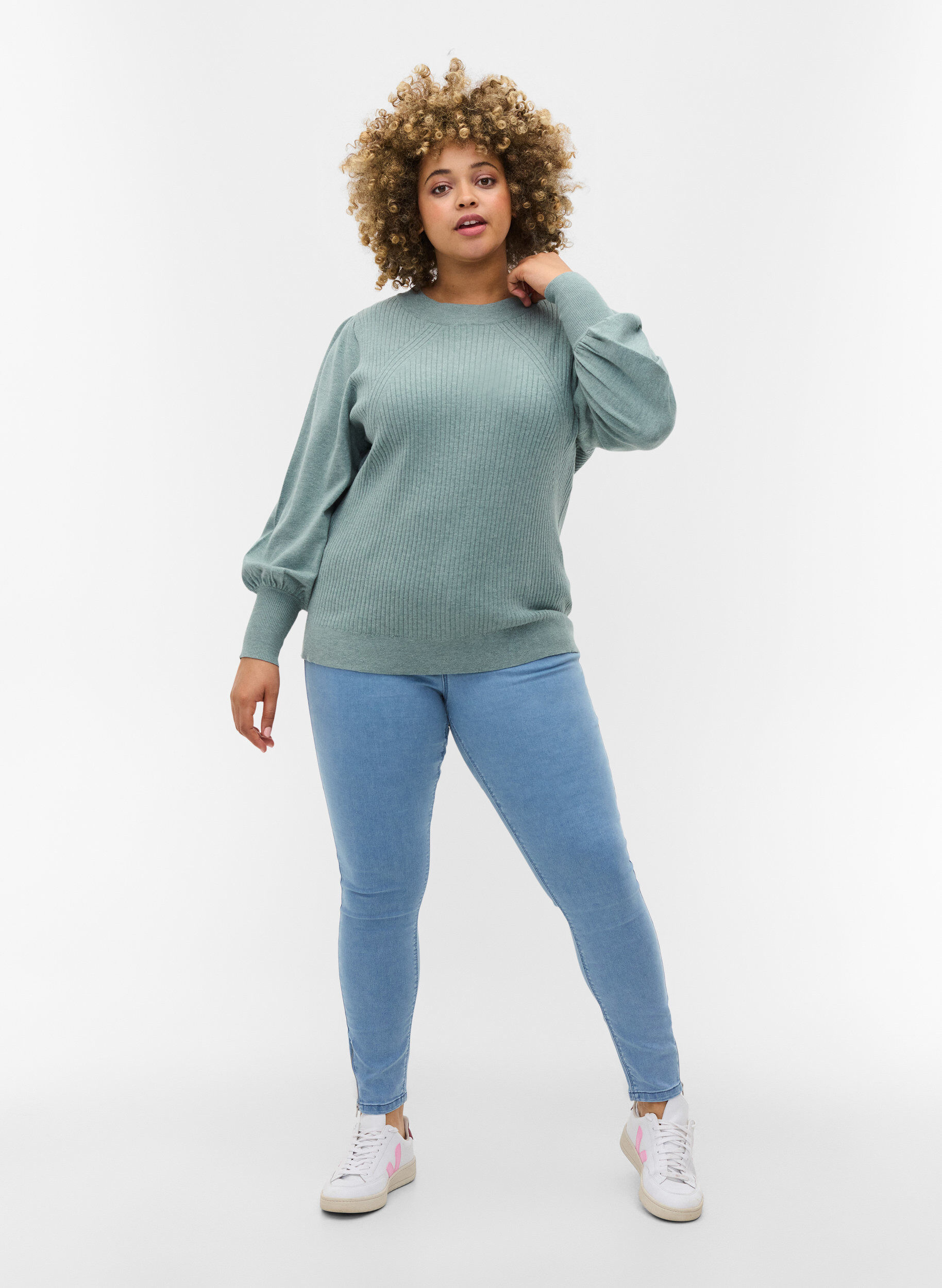 Cropped Amy jeans med lynlås
