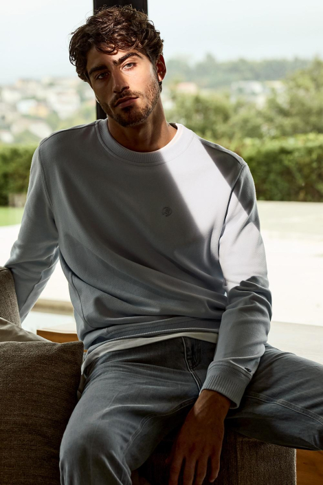 Cast Iron witte heren sweater
